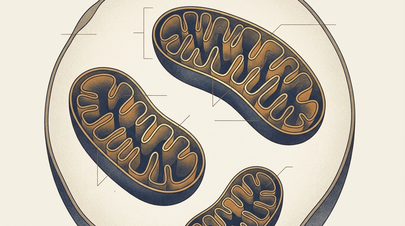 Scientific illustration of mitochondria, the energy factories inside every cell